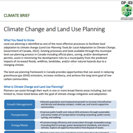CIP Climate Brief – Climate Change and Land-Use Planning