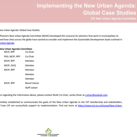 Implementing the New Urban Agenda: Global Case Studies