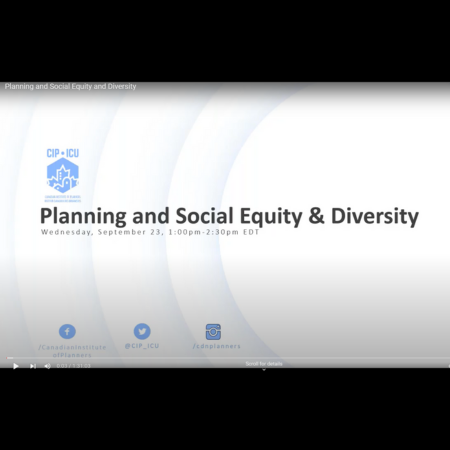 CIP Webinar – Planning and Social Equity and Diversity